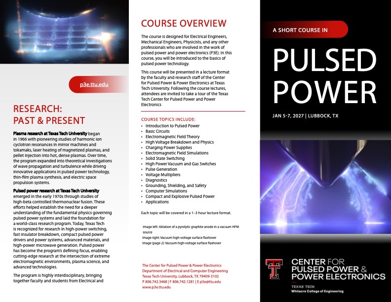 Pulsed Power 2027 Short Course