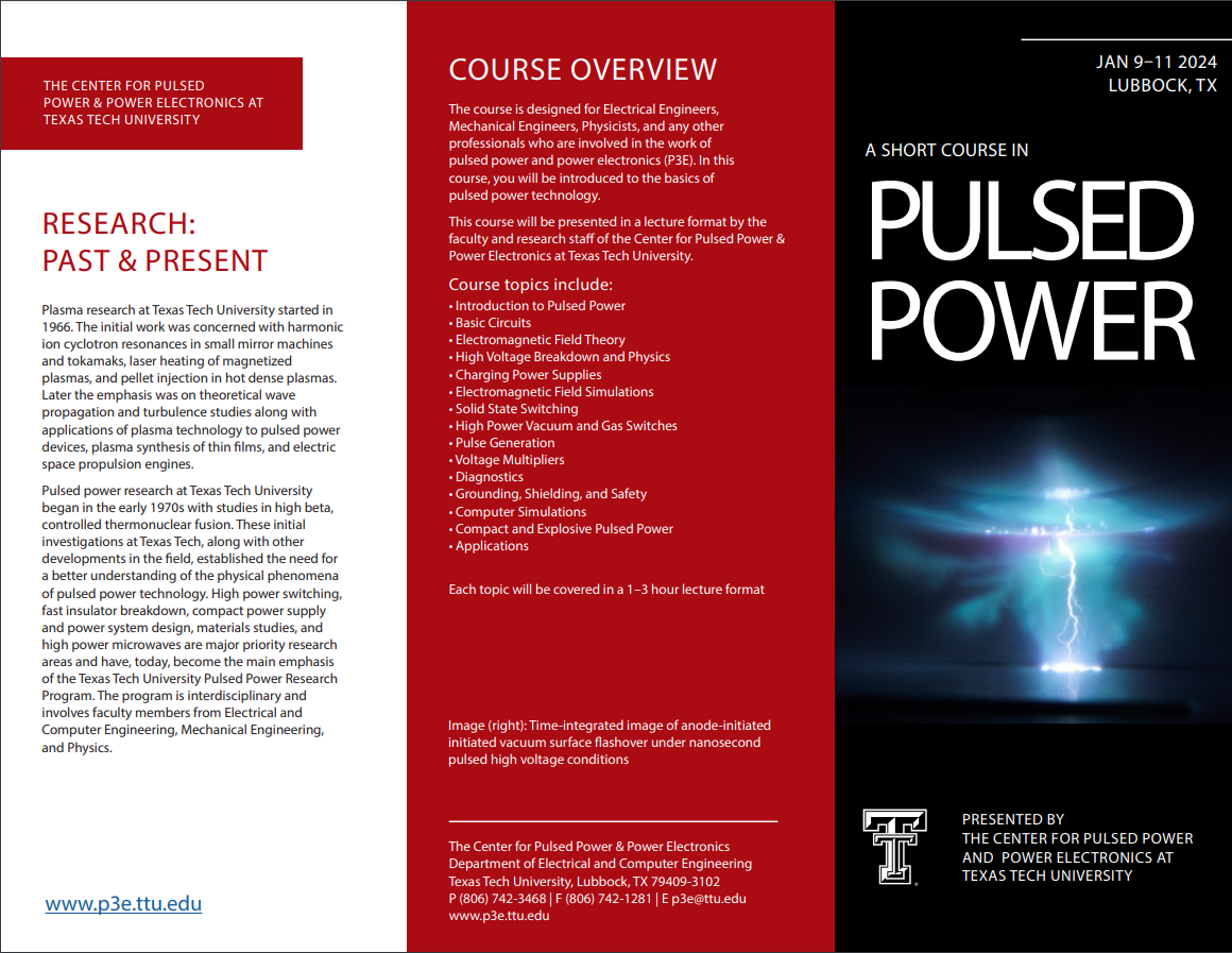 Texas Tech University Center for Pulsed Power and Power Electronics